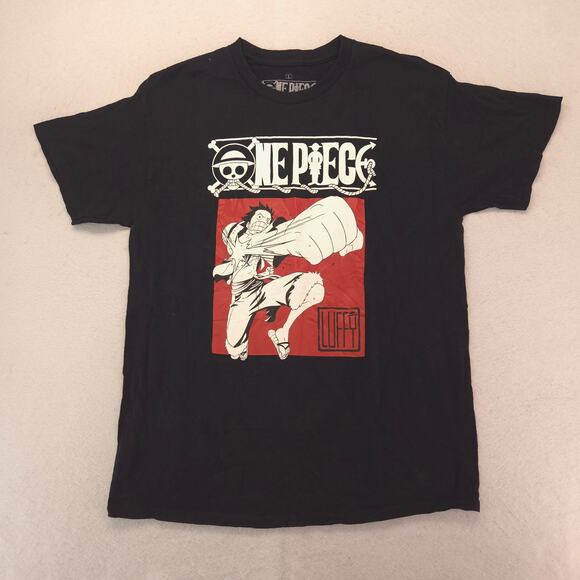 One Piece Anime Crew Neck Graphic T-Shirt Adult Mens Size Large L Black - Picture 2 of 9